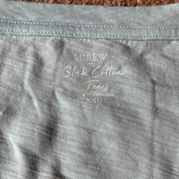 J. Crew Aqua V-Neck Short Sleeve Tee slub cotton tee xxl nwt - Picture 3 of 6